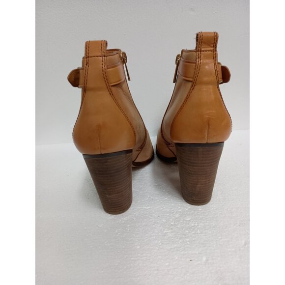 Coach New York Hewes Ankle Boots Womens Size 8 Khaki Leather Block Heel Shoes - Picture 7 of 11